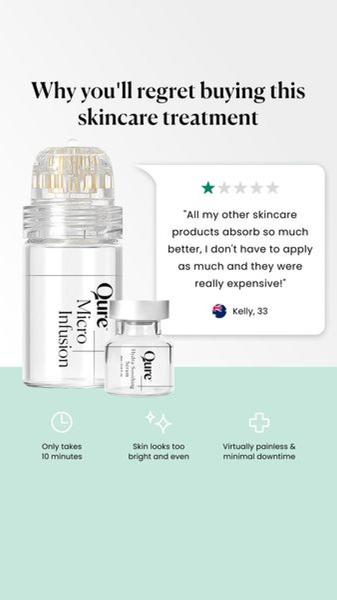 skincare treatment, facial serum, skin care product, beauty treatment, anti aging serum, face treatment, skincare solution, social proof, product launch, minimalist, trustworthy, fresh, neutral, green