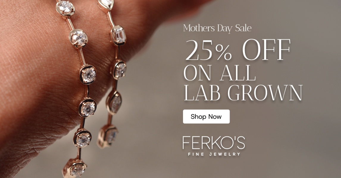 A high-conversion seasonal offer creative featuring a clear discount percentage for lab grown jewelry.
