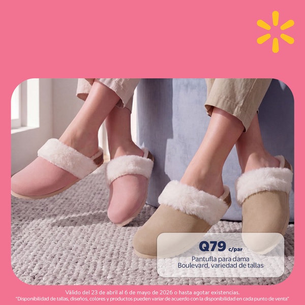 A minimalist, high-angle product photography ad featuring women's slippers with a clear price tag and promotional offer.