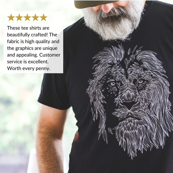 graphic t-shirt, cotton tee, printed t-shirt, casual tee, short sleeve shirt, customer review, lifestyle, trustworthy, black, neutral