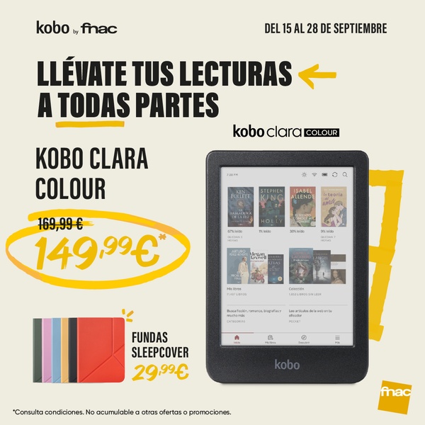 A clean, high-contrast promotional creative featuring a specific product discount and clear call-to-action for an e-reader device.