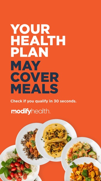 This ad uses a bold claim about insurance coverage for meal delivery services to stop the scroll and encourage user qualification.