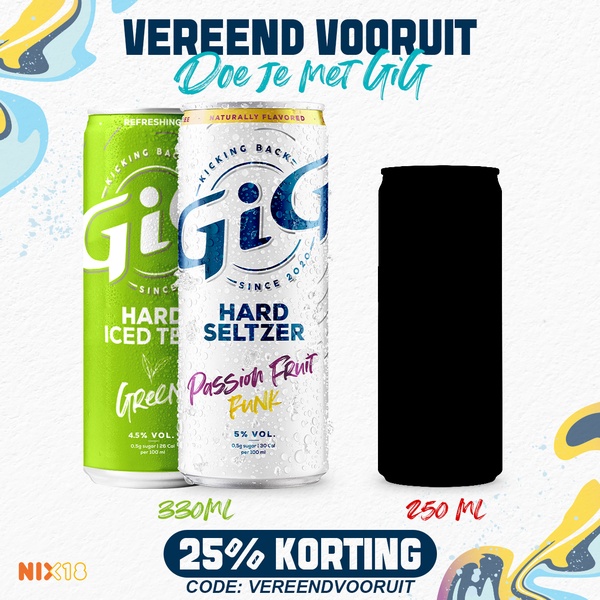 A clean, minimalist product comparison graphic showcasing two varieties of hard seltzer with a clear discount offer.