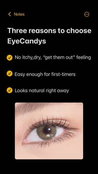 colored contacts, contact lenses, colored eye contacts, cosmetic contacts, natural colored contacts, product demo, bestseller push, minimalist, trustworthy, black, neutral