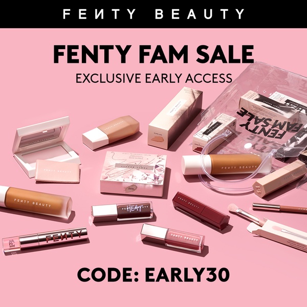 makeup, cosmetics, beauty products, foundation, lipstick, makeup brushes, discount offer, holiday sale, flat lay, minimalist, energetic, fresh, pink, neutral