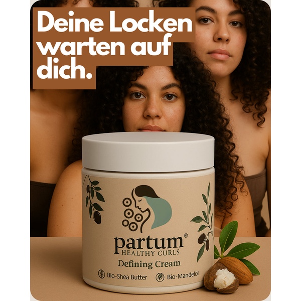 This creative uses a clean, earth-toned product-focused composition to highlight natural hair care ingredients and benefits.