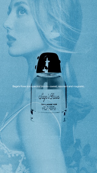 perfume, eau de parfum, fragrance, scent, cologne, brand awareness, editorial, minimalist, calm, luxurious, blue