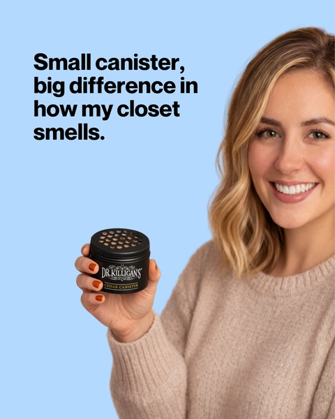 cedar air freshener, closet deodorizer, cedar canister, closet freshener, home fragrance, customer review, brand awareness, lifestyle, fresh, trustworthy, blue, neutral