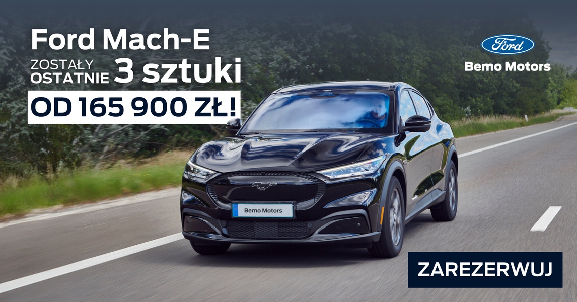 A direct, high-urgency ad creative for the Ford Mach-E that highlights limited remaining stock and starting pricing to drive immediate bookings.