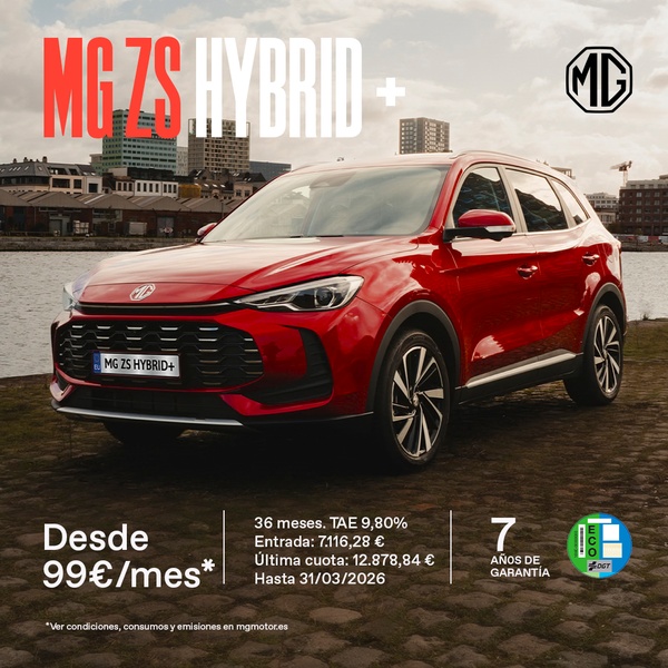 A clean, professional display of a red hybrid SUV featuring a clear financial breakdown and a prominent warranty claim to drive consumer trust.