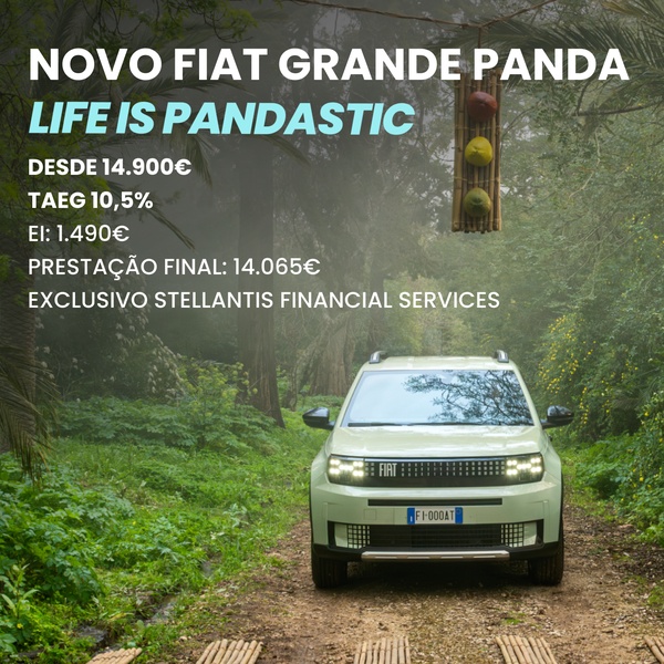A 1:1 creative showing a green car on a rustic forest path, combining a aspirational lifestyle mood with immediate, clear financial terms for potential buyers.