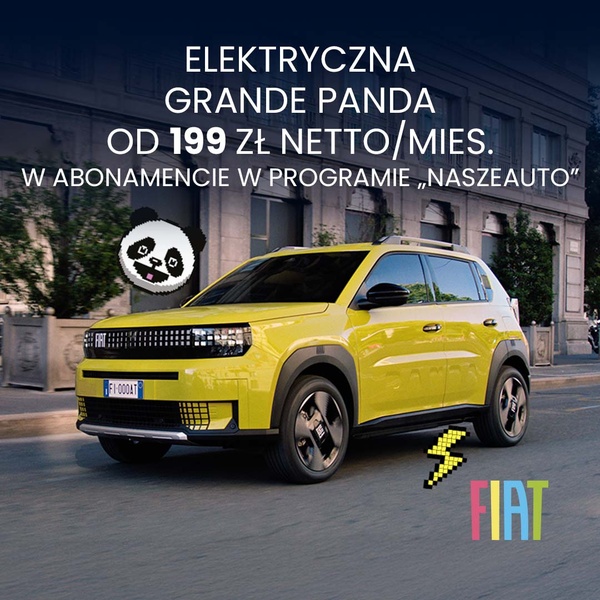 A clean, high-contrast ad featuring a bright yellow electric car with playful, pixel-art branding to emphasize affordability.