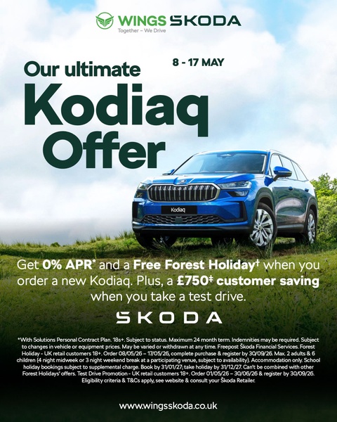 This 4:5 vertical ad highlights a Kodiaq vehicle with a clear, multi-tiered incentive package, combining financial savings and lifestyle benefits.