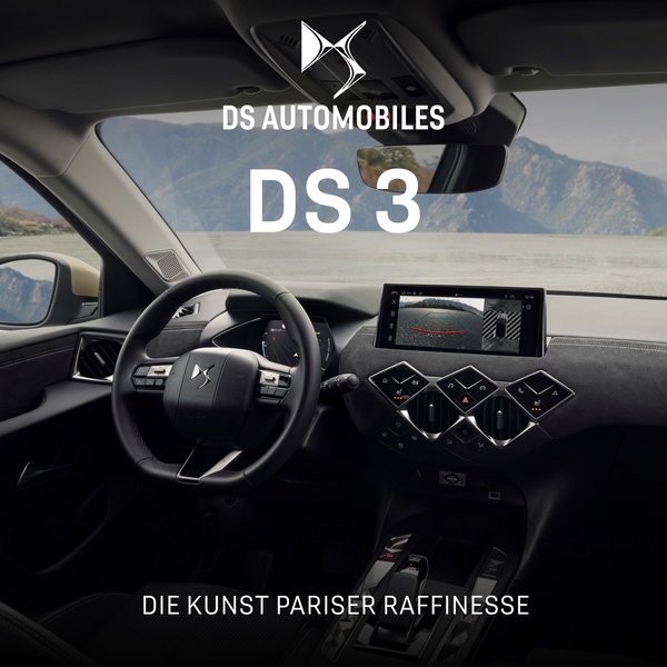 A high-end interior perspective of the DS 3, emphasizing brand elegance through minimalist photography and premium dashboard details.