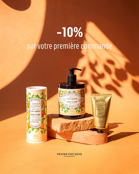 liquid soap, hand cream, perfume, skincare set, beauty products, discount offer, minimalist, editorial, warm, luxurious, orange, neutral