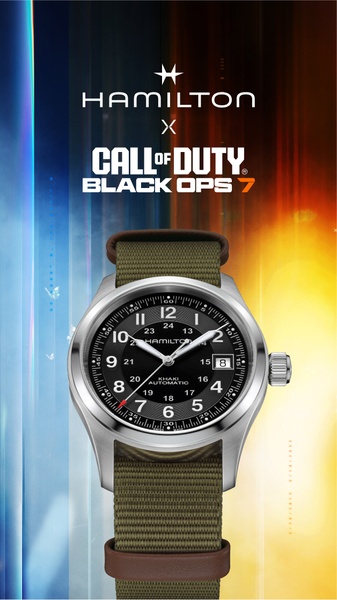 automatic watch, field watch, military watch, analog watch, nato strap watch, mechanical watch, product launch, brand awareness, minimalist, modern typography, bold, energetic, black, orange, blue