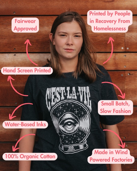 graphic tee, printed t-shirt, graphic t-shirt, screen print shirt, unisex tee, cotton t-shirt, brand awareness, social proof, lifestyle, ugc style, trustworthy, bold, brown, black, pink