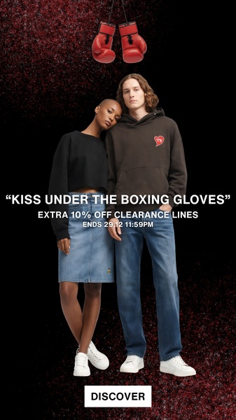 casual clothing, graphic hoodie, denim skirt, sweatshirt, jeans, streetwear outfit, clearance sale, limited time deal, editorial, lifestyle, bold, energetic, black, red, blue