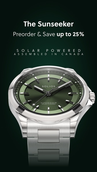 solar watch, analog watch, stainless steel watch, dress watch, solar powered watch, men watch, bracelet watch, product launch, sale promotion, minimalist, editorial, luxurious, fresh, green, neutral