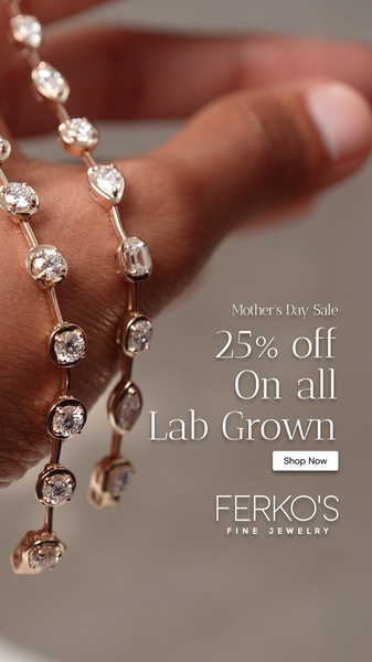 An elegant, close-up product shot featuring a fine jewelry bracelet on a wrist with a clear seasonal sales overlay.