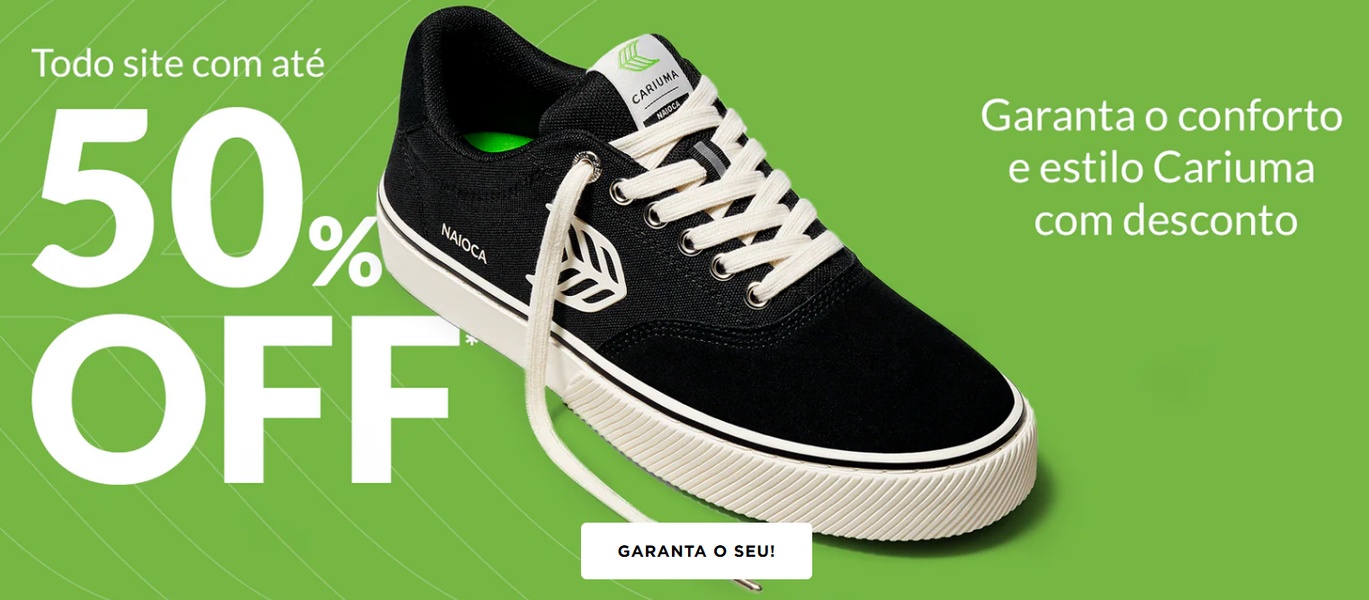 A high-impact promotional graphic featuring a single black running shoe centered against a bold green background with clear discount text.