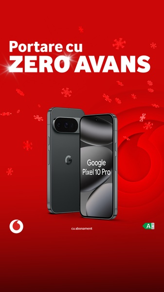 A high-contrast vertical ad creative promoting a new smartphone model with a zero-down payment incentive.