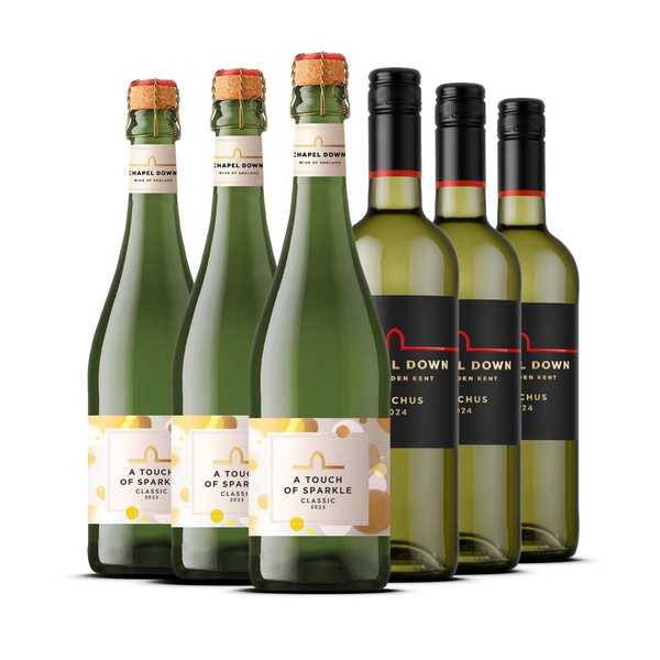 A high-fidelity hero image showcasing multiple bottles of wine, alternating between sparkling wine and still wine, presented as a premium product collection.