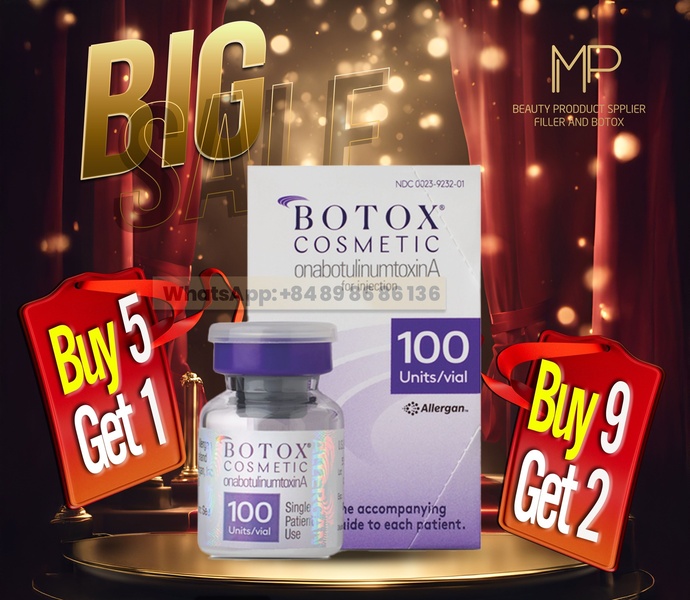 cosmetic injectable, injectable medicine, botulinum toxin, aesthetic treatment, medical beauty supply, discount offer, bundle offer, minimalist, bold, energetic, purple, red, gold