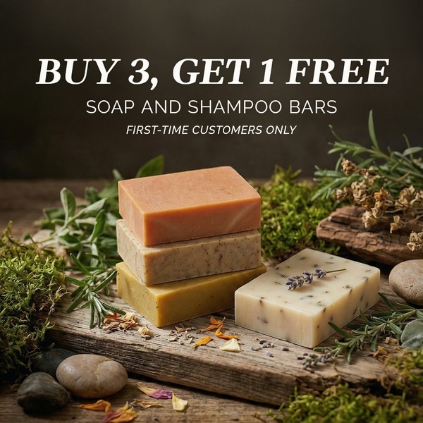 This ad creative uses a high-contrast, organic photography style to present a clear quantity-based incentive for new customers.