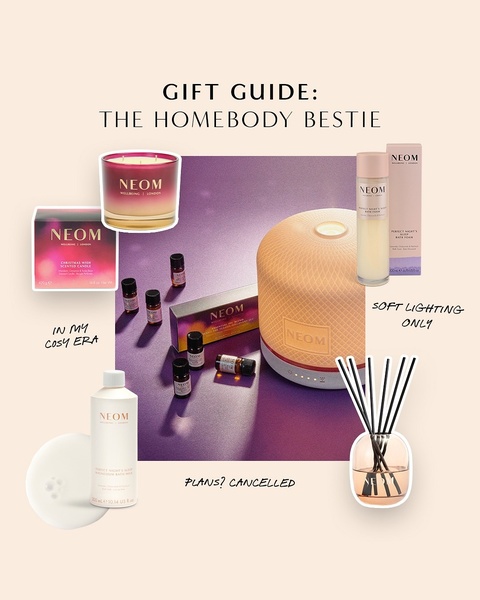 home fragrance set, scented candle gift set, reed diffuser, aromatherapy diffuser, essential oil set, bath and body gift set, wellness gift set, bundle offer, brand awareness, editorial, flat lay, warm, luxurious, pink, purple, neutral, christmas