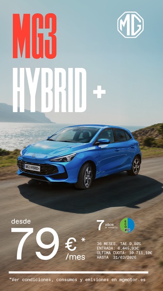 A vertical-format ad featuring a clear price-per-month offer and vehicle warranty information against a scenic driving backdrop.