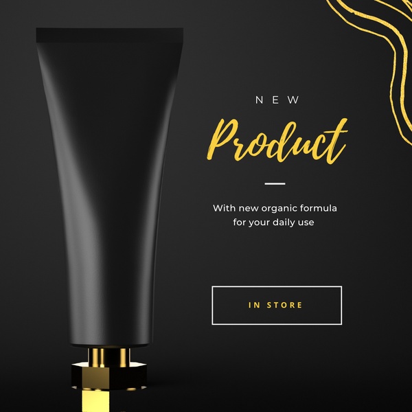 cosmetic tube, beauty product, skincare tube, cosmetic container, beauty tube, personal care product, new arrival, product launch, minimalist, luxurious, black, gold