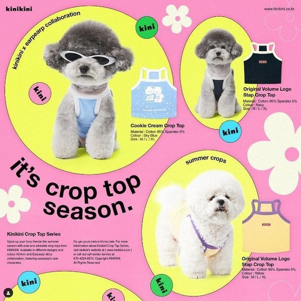 dog clothes, pet apparel, dog top, dog outfit, pet clothing, dog tank top, product launch, new arrival, editorial, modern typography, playful, energetic, pink, yellow, summer sale