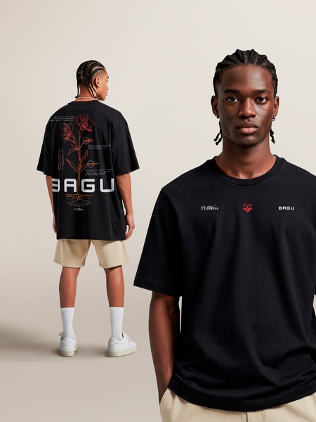 graphic tee, oversized t-shirt, printed t-shirt, graphic shirt, oversized tee, crew neck tee, new arrival, product launch, lifestyle, editorial, bold, luxurious, black, neutral