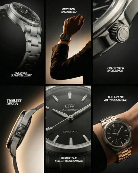 automatic watch, mechanical watch, luxury watch, analog watch, dress watch, wristwatch, brand awareness, product launch, editorial, lifestyle, luxurious, bold, black, neutral