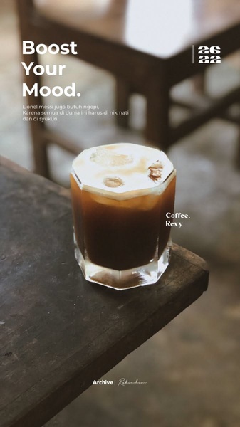 A minimalist, aesthetic presentation of an iced coffee glass, focusing on the mood-boosting ritual of a daily coffee break.