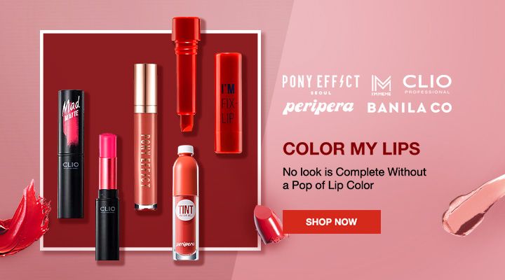 lip color, lipstick, lip gloss, lip tint, lip makeup, brand awareness, bestseller push, flat lay, minimalist, bold, energetic, red, pink, neutral