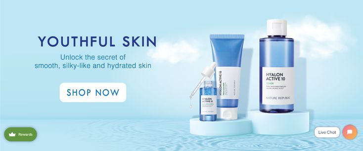 skincare set, hyaluronic acid serum, facial toner, hydrating skincare, skin care routine, moisturizing serum, brand awareness, product launch, minimalist, fresh, calm, blue, neutral
