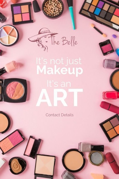 makeup, cosmetics, beauty products, makeup set, face makeup, makeup palette, brand awareness, product launch, flat lay, modern typography, playful, bold, pink, neutral
