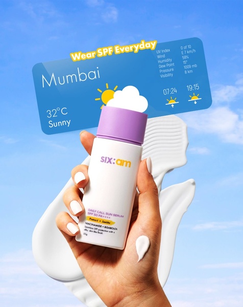 sunscreen, sun serum, spf serum, face sunscreen, sun protection, spf moisturizer, brand awareness, daily deal, lifestyle, modern typography, fresh, playful, blue, neutral, purple