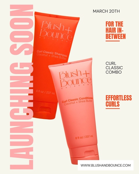 A minimalist, text-driven 4:5 launch advertisement for hair care products using high-contrast typography and color blocking.