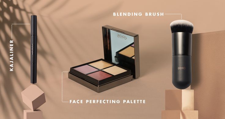makeup set, face palette, contour kit, makeup brush, cosmetic kit, beauty tools, new arrival, product launch, minimalist, editorial, luxurious, warm, neutral, brown