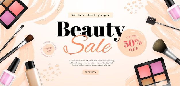 makeup, cosmetics, beauty products, makeup set, face makeup, makeup brushes, sale promotion, limited time deal, flat lay, modern typography, playful, warm, pastel, pink, neutral