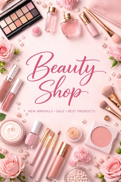 makeup, cosmetics, beauty products, makeup set, face makeup, lip gloss, eyeshadow palette, new arrival, sale promotion, flat lay, playful, warm, pink, pastel, gold