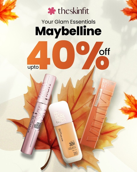 makeup products, foundation, mascara, liquid lipstick, face makeup, cosmetics set, sale promotion, brand awareness, minimalist, modern typography, warm, bold, orange, neutral, pink