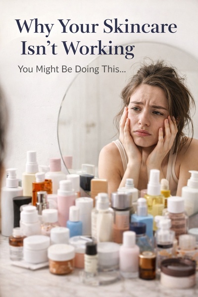 skincare products, face serum, moisturizer, skin care routine, facial cream, skin treatment, brand awareness, social proof, lifestyle, ugc style, trustworthy, calm, neutral, pink