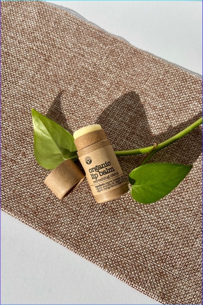 lip balm, organic lip balm, natural lip moisturizer, citrus lip balm, lip treatment, organic skincare, new arrival, minimalist, lifestyle, fresh, calm, brown, green, neutral