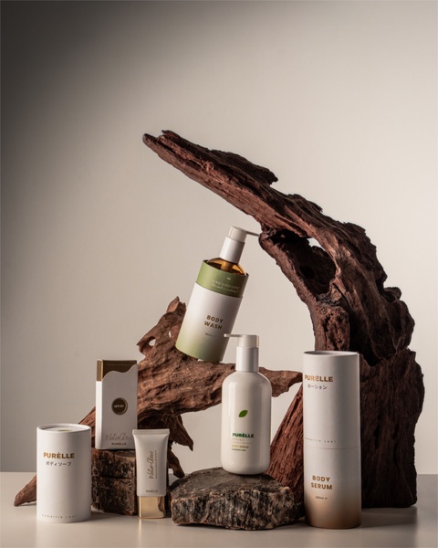 body wash, body serum, skincare products, lotion, beauty set, bestseller push, minimalist, calm, luxurious, neutral, brown