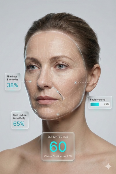 anti-aging cream, skin care serum, wrinkle treatment, face moisturizer, skin firming cream, age defying skincare, brand awareness, product launch, editorial, modern typography, trustworthy, bold, neutral, blue