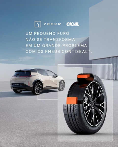 This advertisement uses a high-quality product cutaway to reveal the internal technology of a car tire, visually demonstrating its puncture-sealing capabilities.